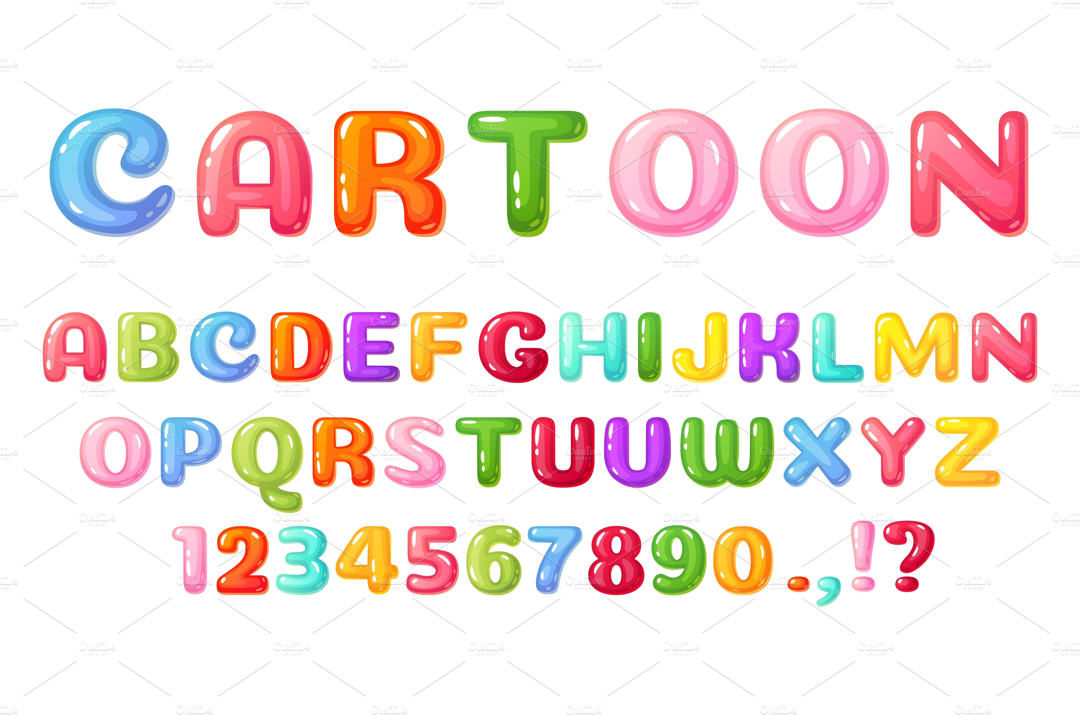 Cartoon kids font. Colorful comic | Graphic Objects ~ Creative Market