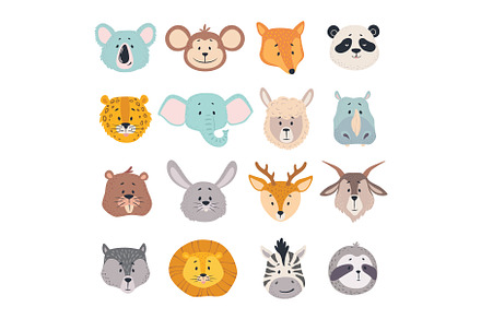 set of cartoon animals | Animal Illustrations ~ Creative Market