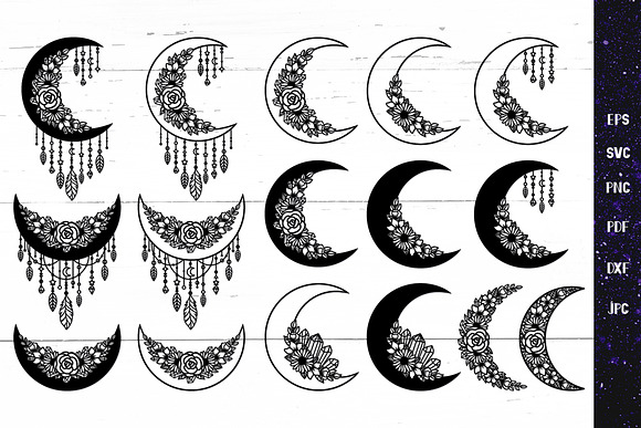 60 Moon SVG Bundle, Night moon svg, Moon dxf, Moon png, Moon eps, Moon  vector, Moon cut files, Moon phases svg, Full moon svg, Moon SVG