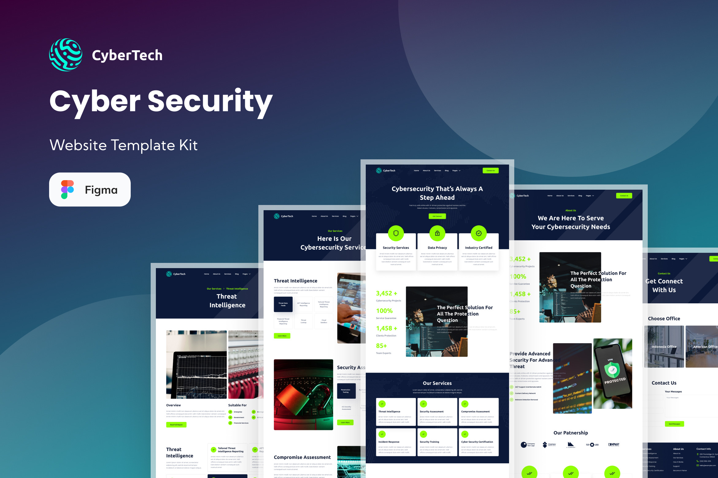 Cyber Security Website Template | UI Kits and Libraries ~ Creative Market