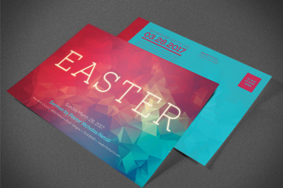 Modern Easter Church Flyer Template Creative Photoshop Templates Creative Market