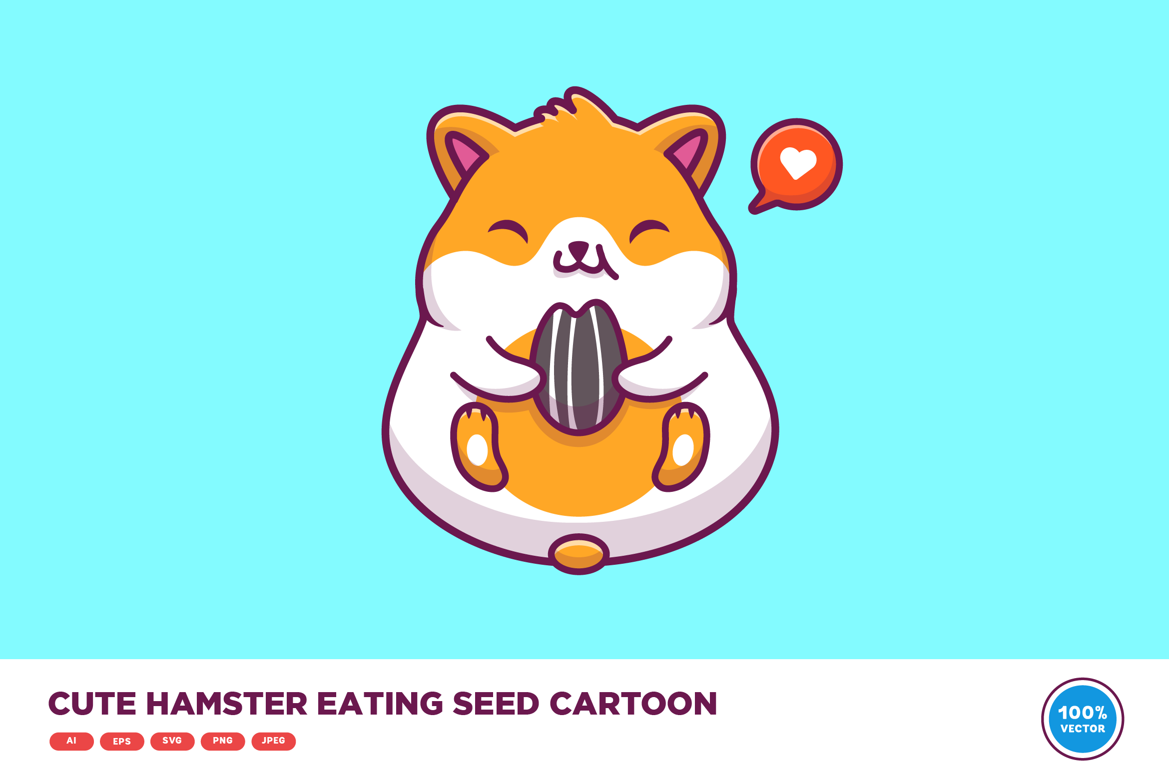 Cute Hamster Eating Sunflower Seed | Animal Illustrations ~ Creative Market