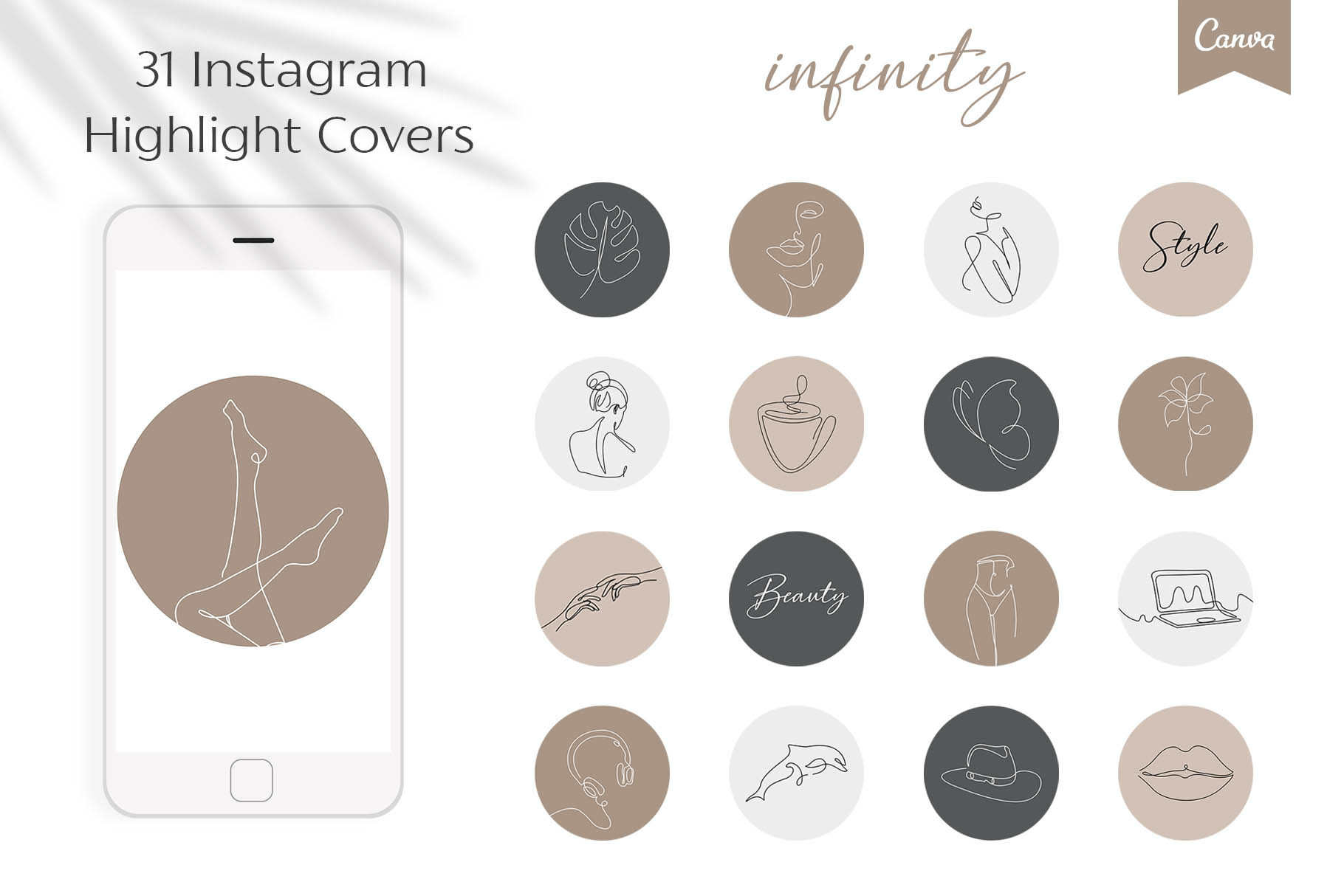 Instagram Highlight Icons CANVA | Creative Market