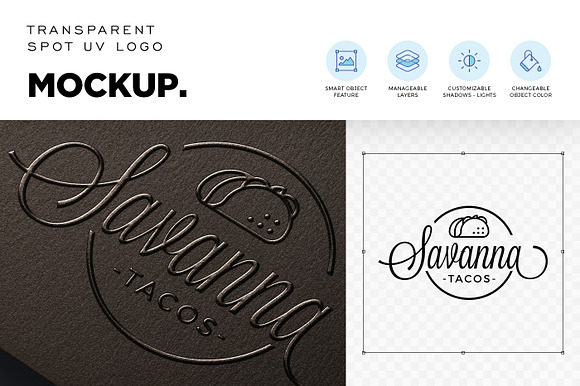 Spot UV Printing Logo Mockup  Product Mockups ~ Creative Market