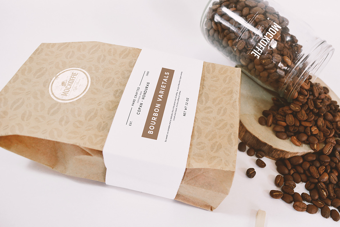 Download Coffee Bag and Glass Jar Mockup | Creative Photoshop ...