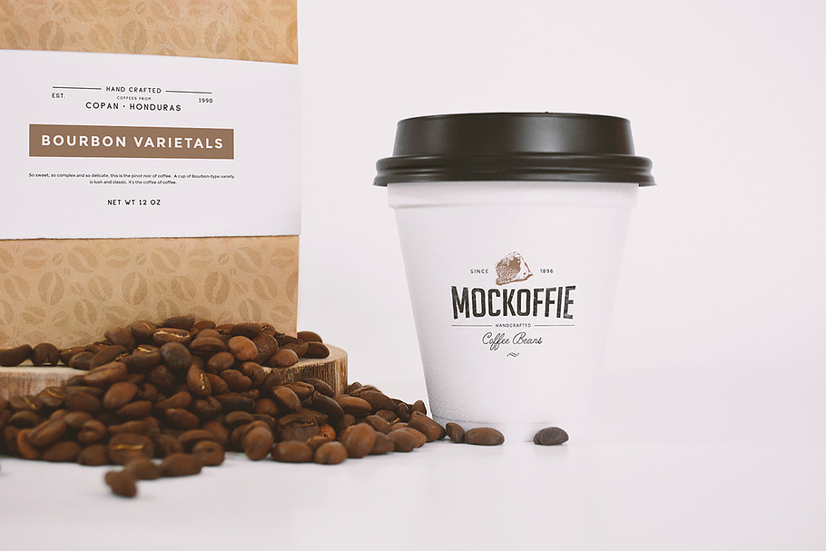 Download Coffee Bag and Glass Jar Mockup | Creative Photoshop Templates ~ Creative Market