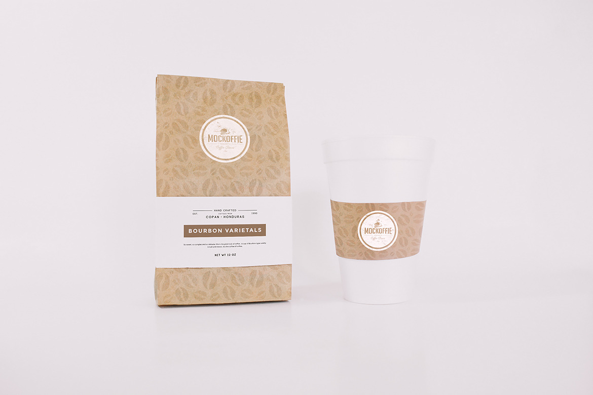 Download Coffee Bag and Cup Mockup | Creative Photoshop Templates ...