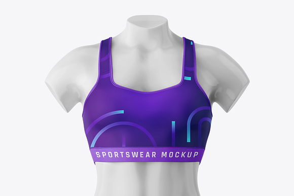 Sports Bra Mockups  Women's Sportswear Apparel & Tops, PNG & PSD