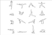 Line Yoga Poses Vector Set. | Graphics ~ Creative Market