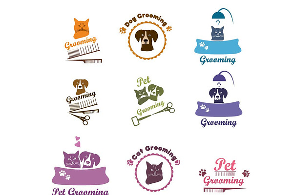 Pet grooming label | Pre-Designed Illustrator Graphics ~ Creative Market