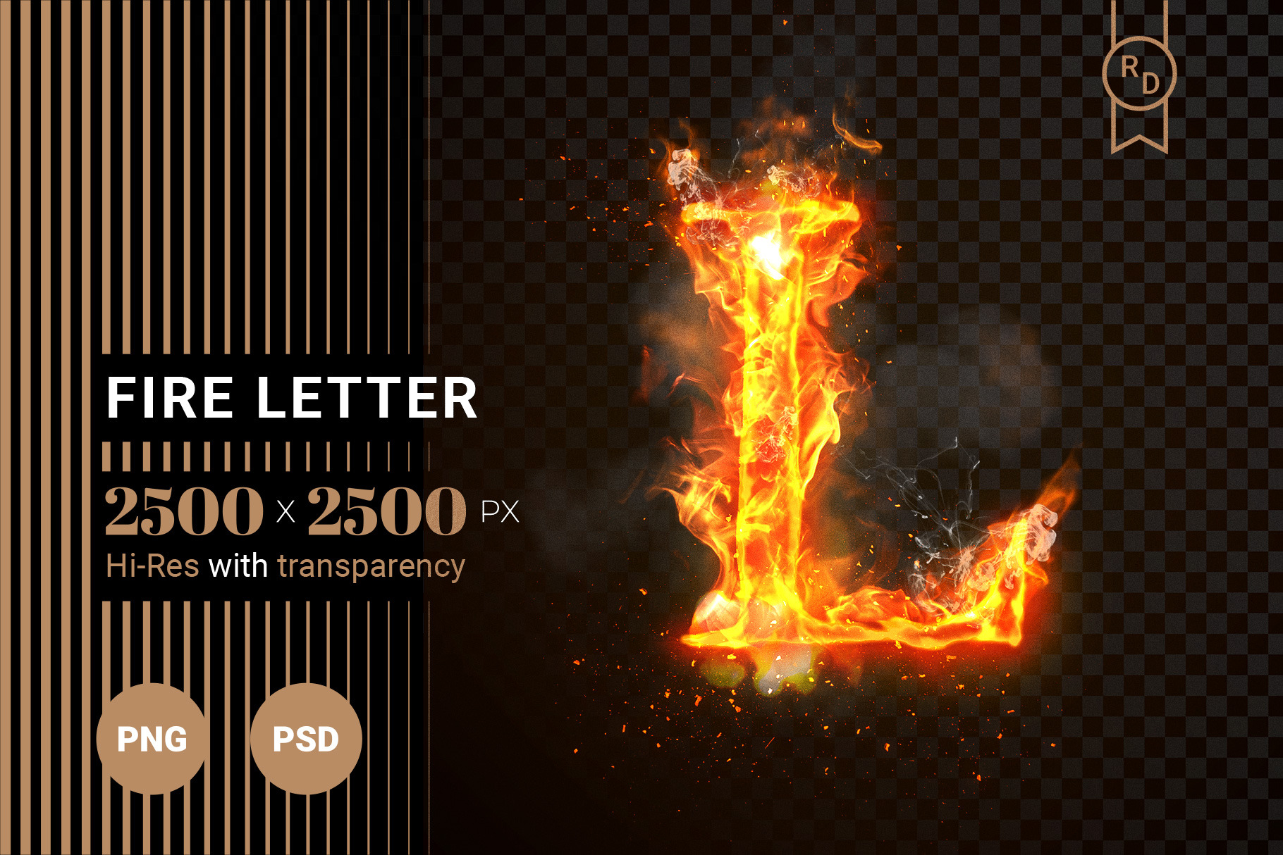 Fire Letter L Of Burning Flame Psd Illustrations ~ Creative Market 