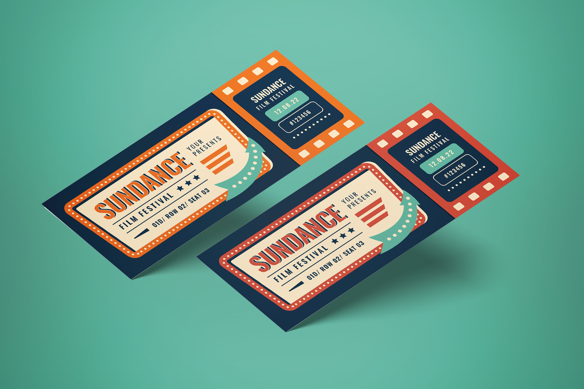 Ticket Sundance Film Festival Card Templates Creative Market