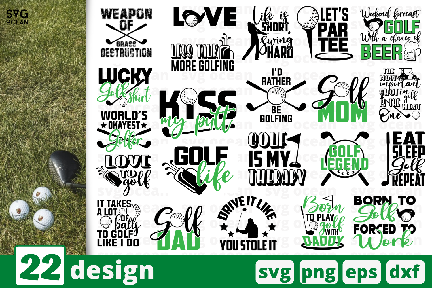 Golf SVG Bundle Golf Club Svg Golf Ball SVG Golf Tee Svg 