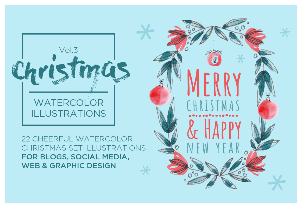 Christmas watercolor illustrations | Creative Market