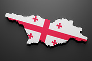 3d Georgia map and flag | Abstract Stock Photos ~ Creative Market