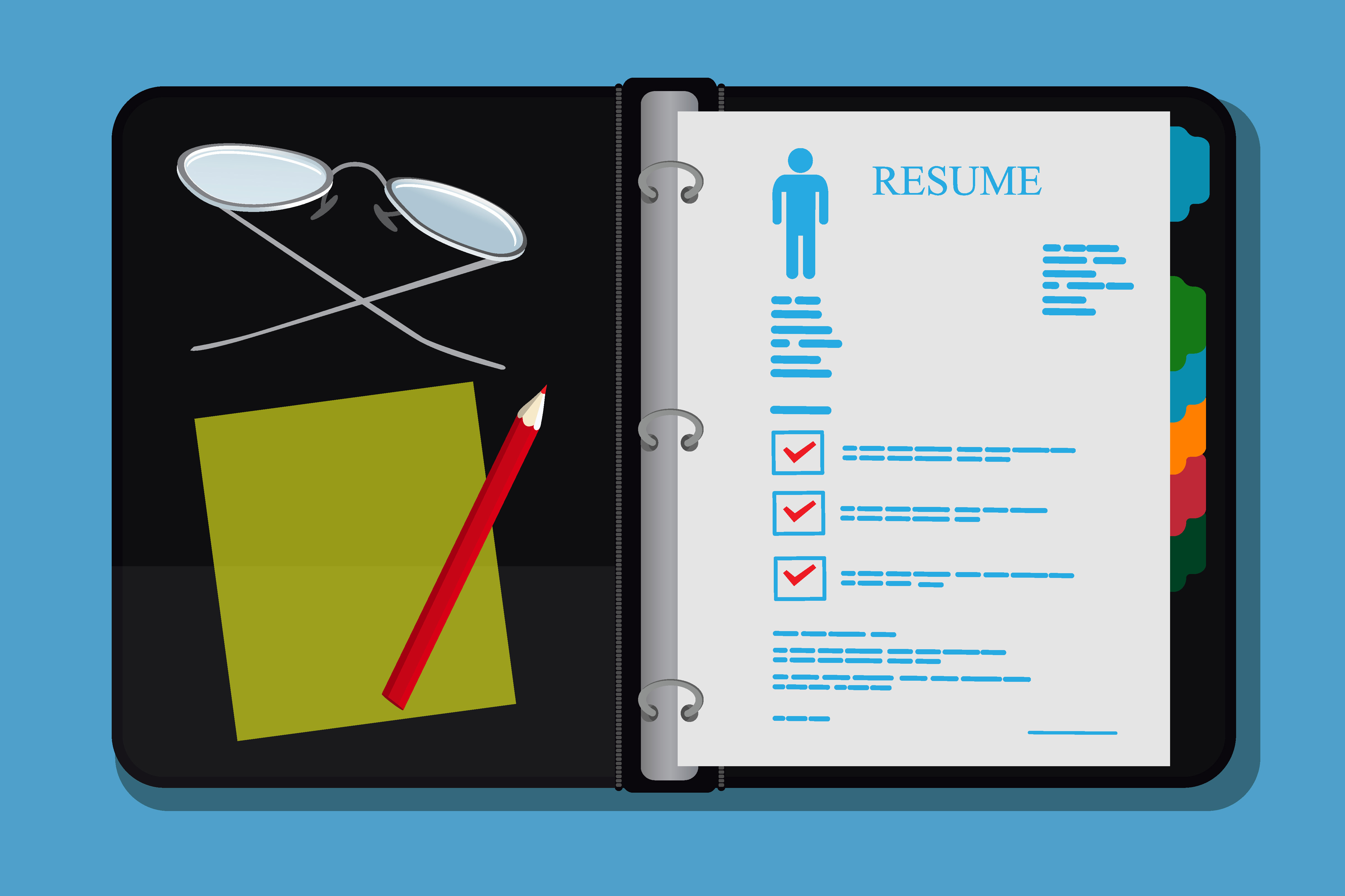 Open archive folder, resume, vector Education Illustrations