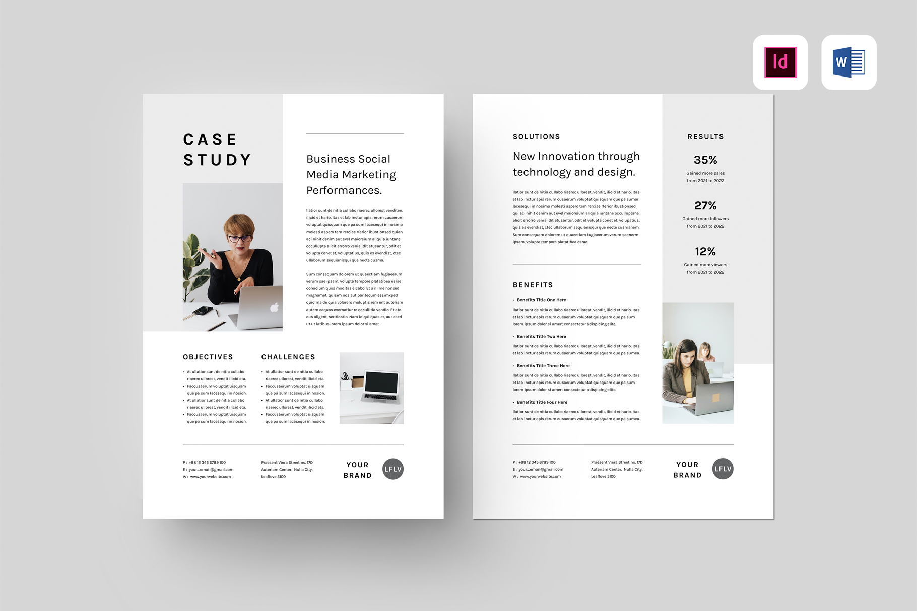 case study template indesign free