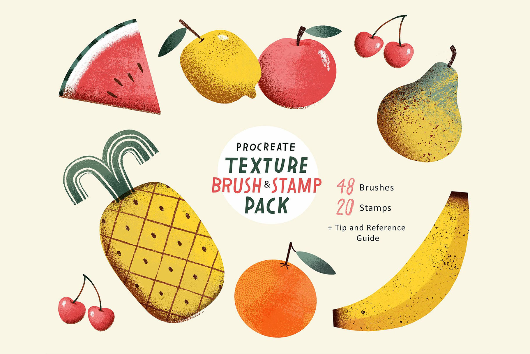 55 Procreate Fruits Brush Set.