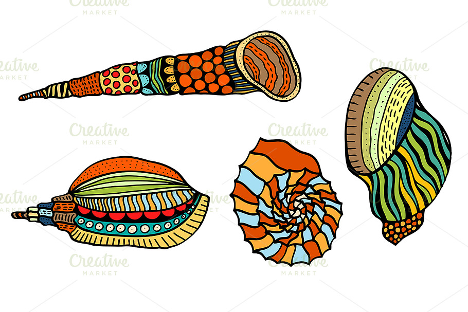 Seashell. Vector illustration. | Pre-Designed Illustrator Graphics