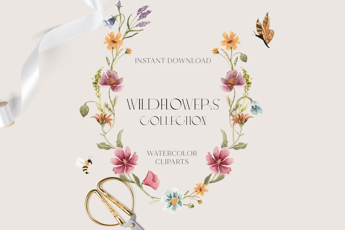 WILDFLOWER COLLECTION Bright floral | Photoshop Graphics ~ Creative Market