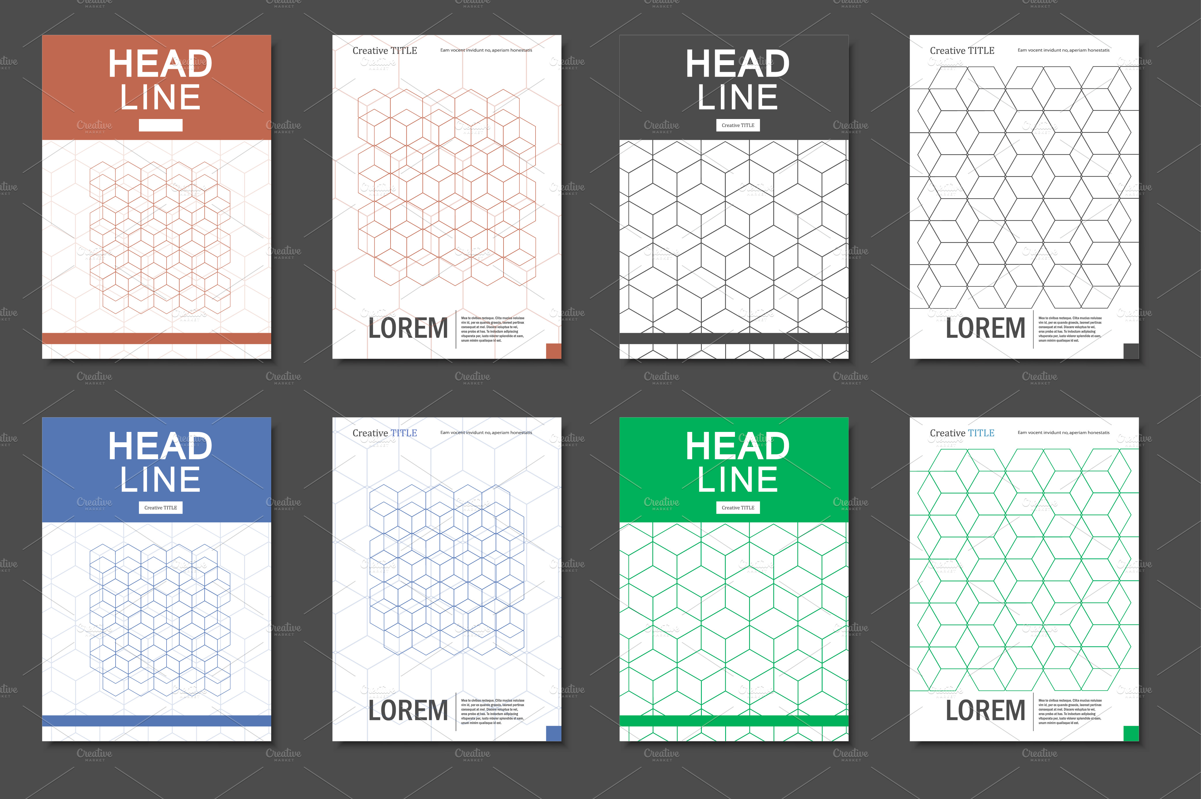 Download Hexagon pattern brochure | Creative Illustrator Templates ~ Creative Market