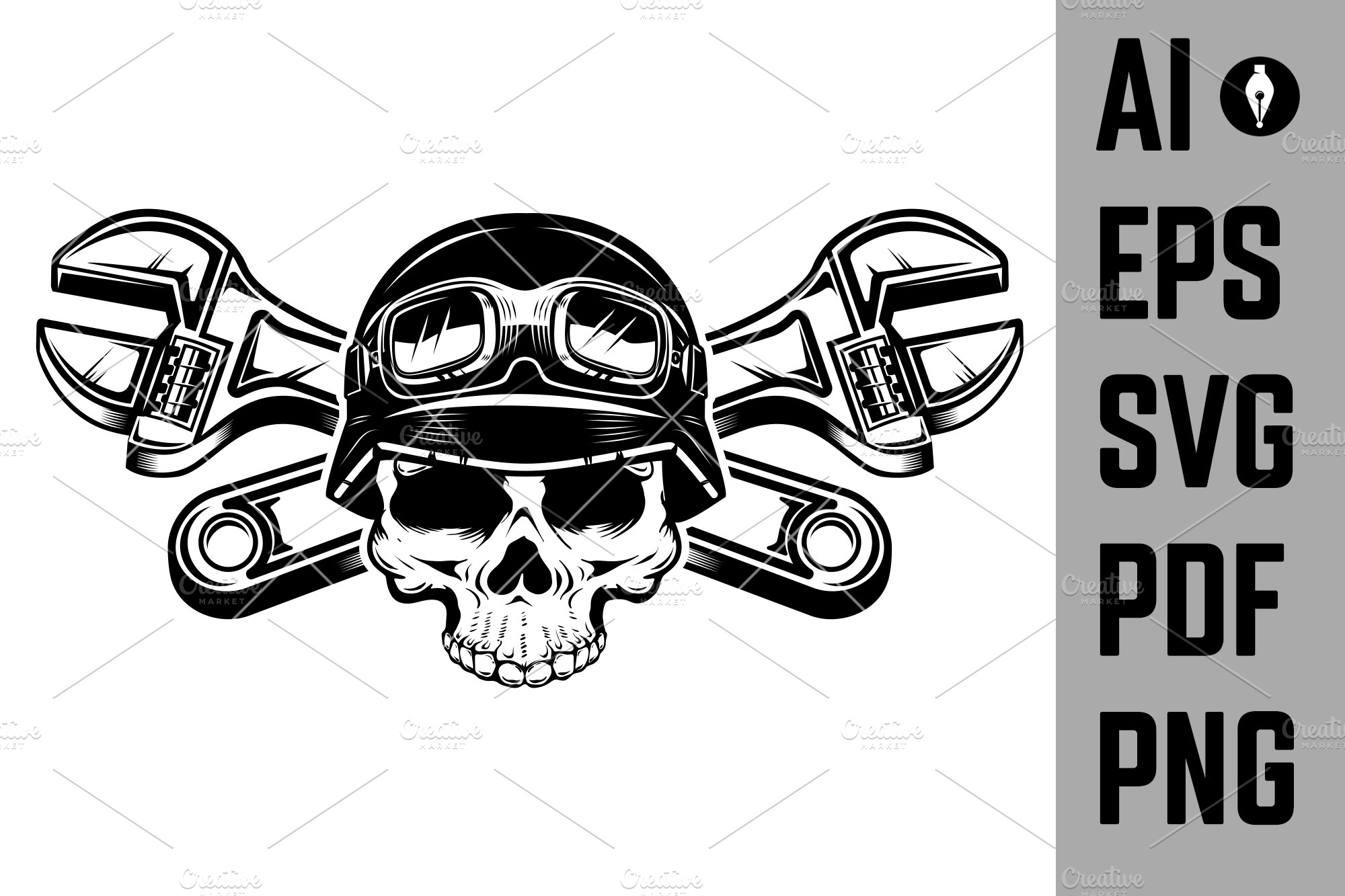 Human skull in racer helmet SVG | Icons ~ Creative Market