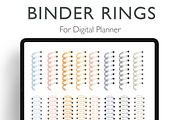 Realistic Binder Rings for Digital Planners Pngs Gold, Silver