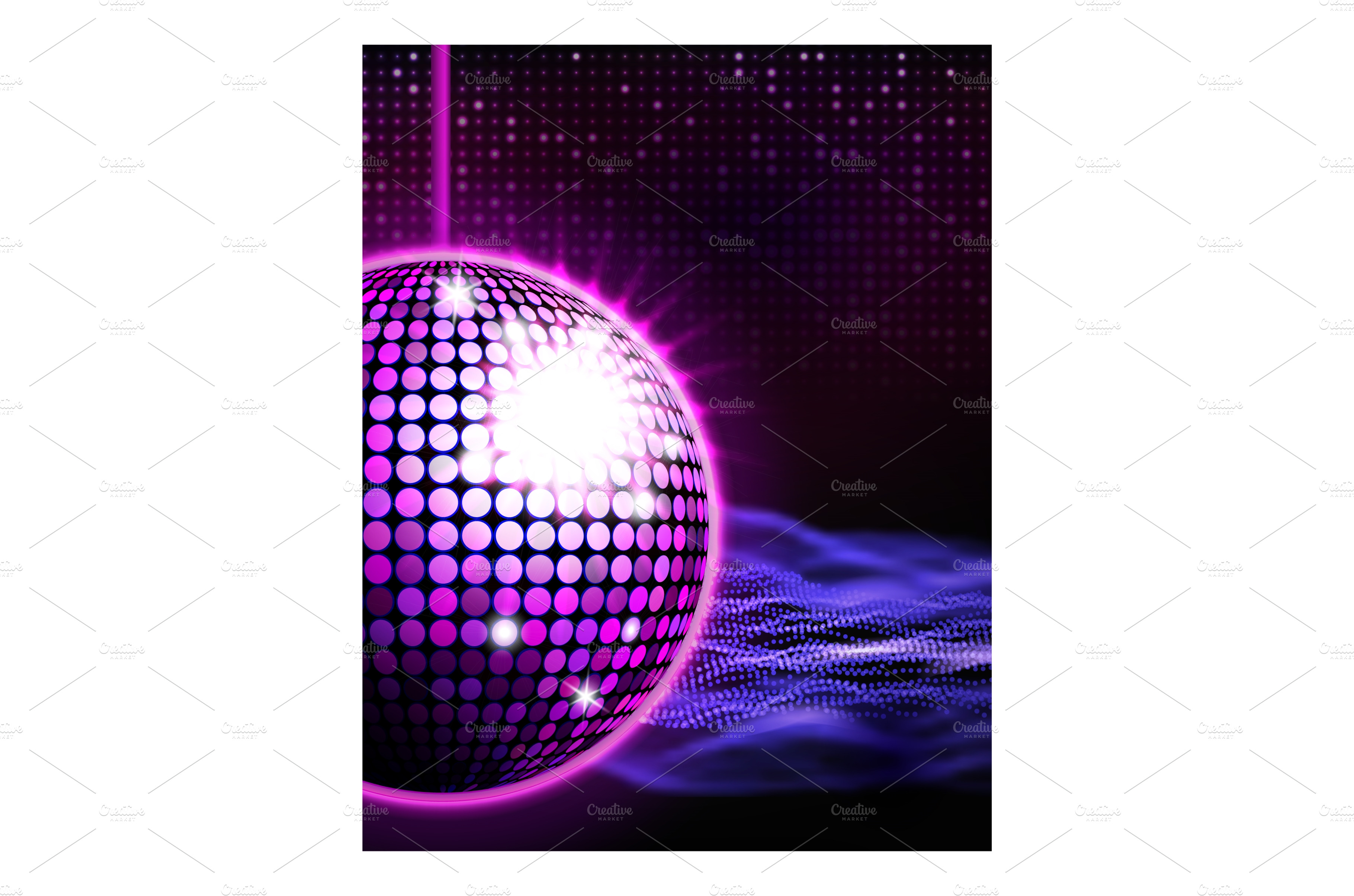 Disco music party poster background | Vector Graphics ~ Creative Market