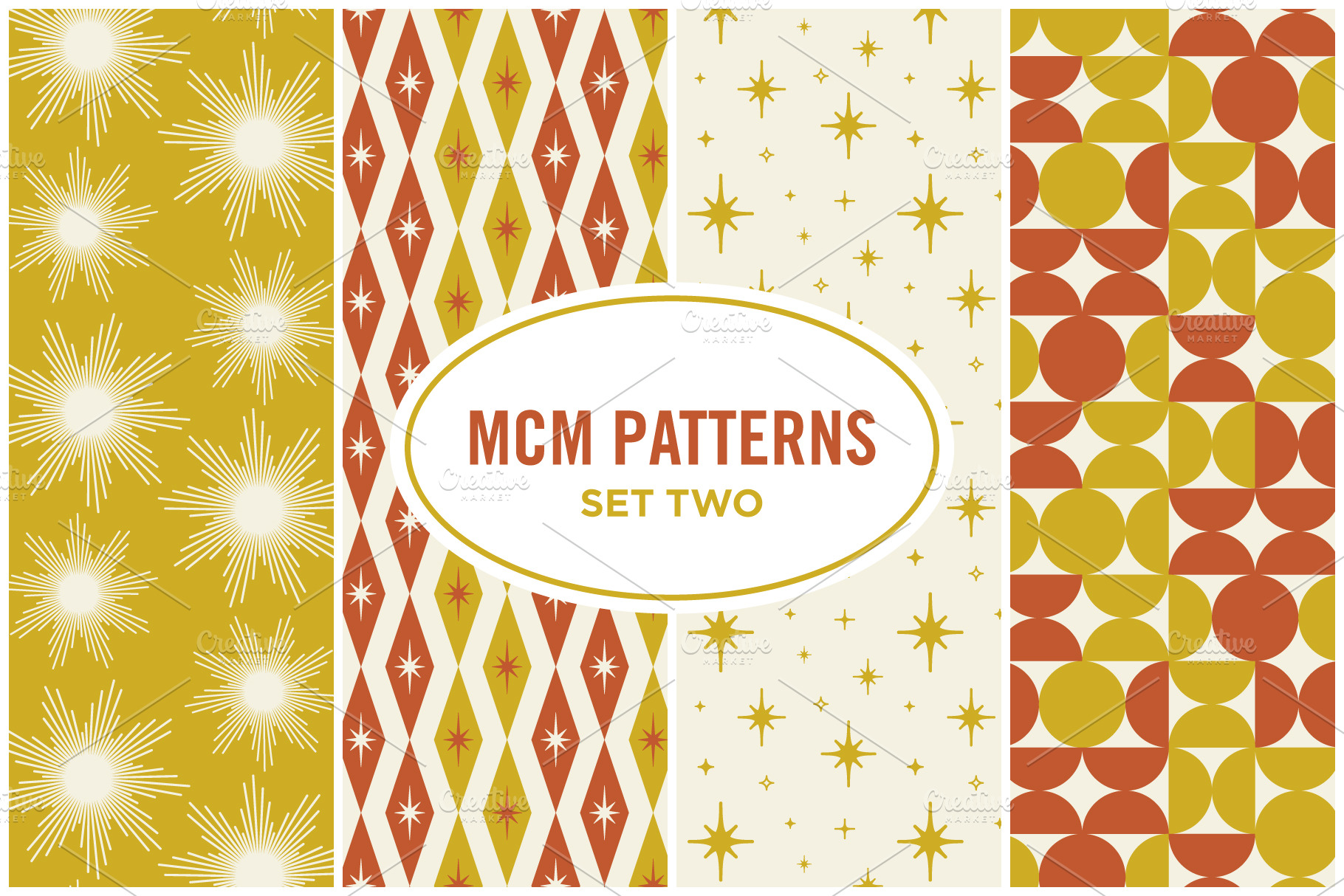 Mid Century Modern Seamless Patterns