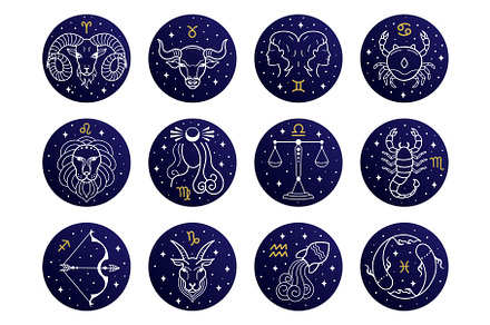 Zodiac Signs Clipart Set | Graphic Objects ~ Creative Market