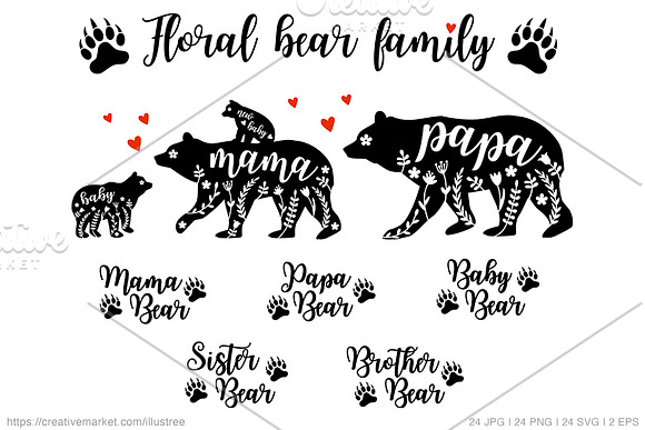  I Love You Mom, Best Mom, Floral Mama Bear Graphic