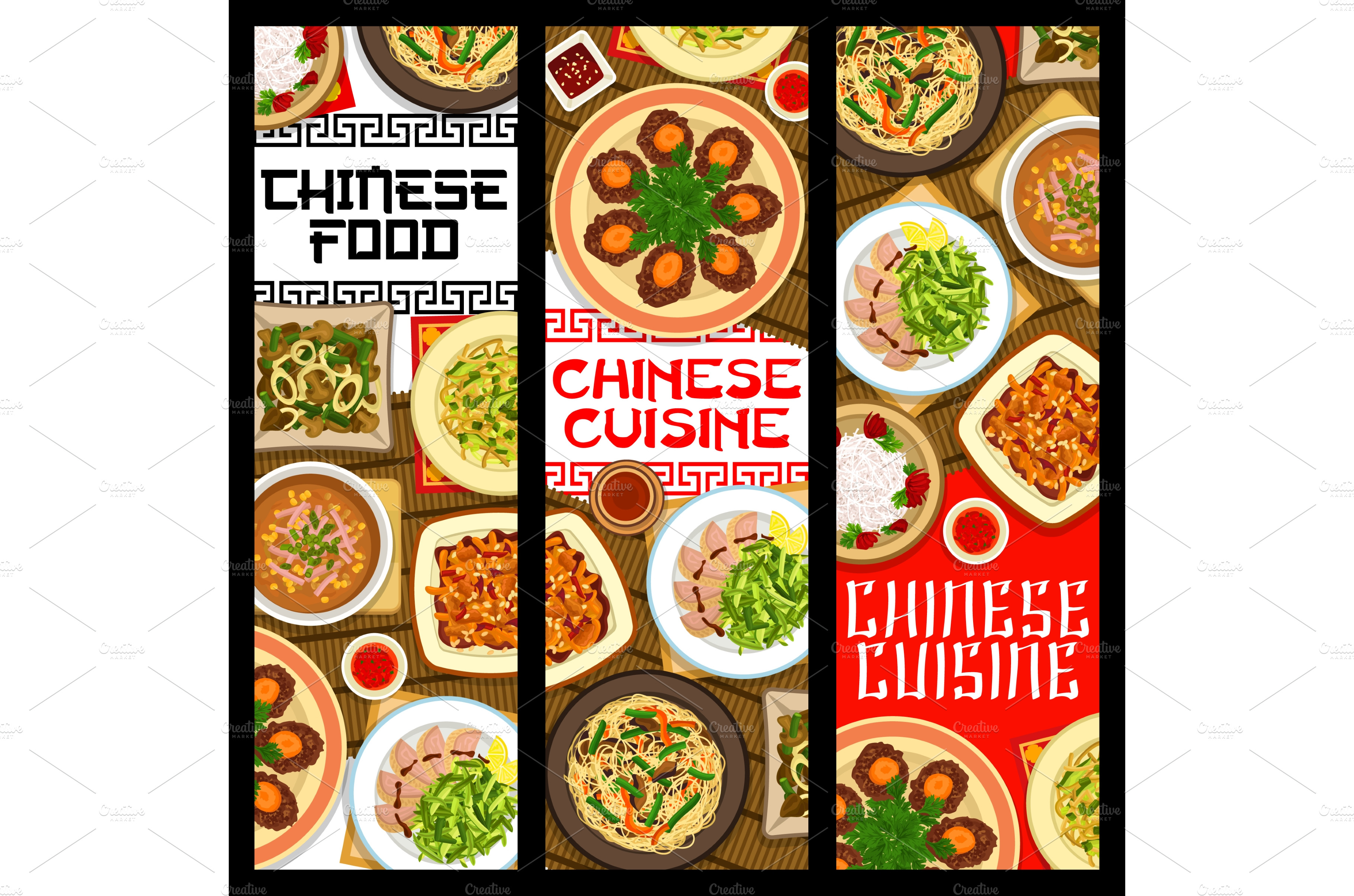 Chinese Cuisine Food Banners 