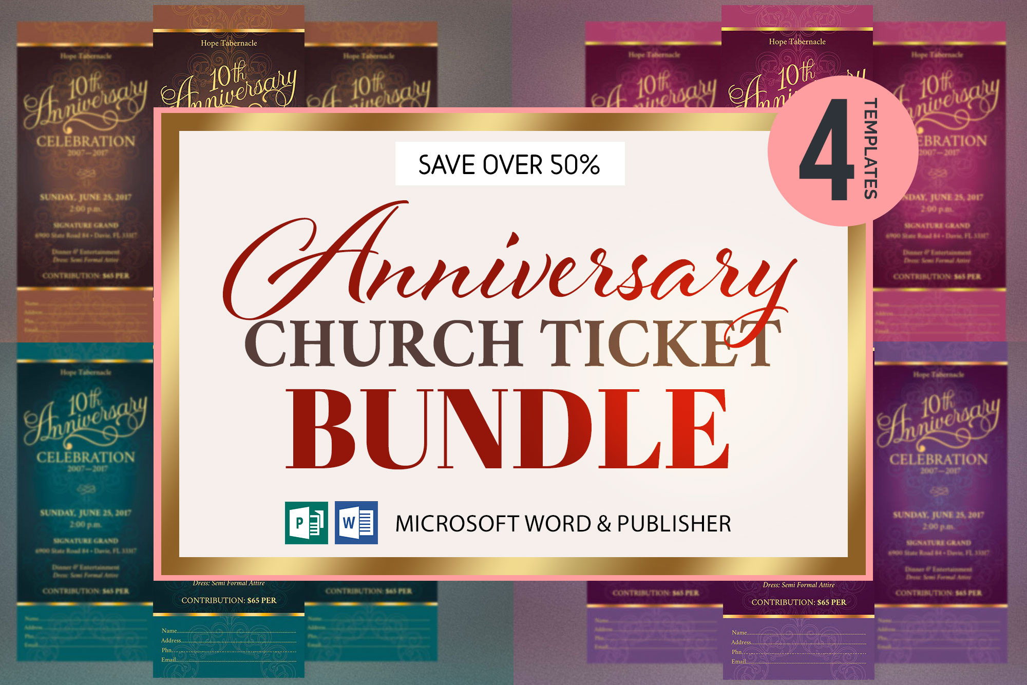 Church Anniversary Ticket Bundle Creative Market