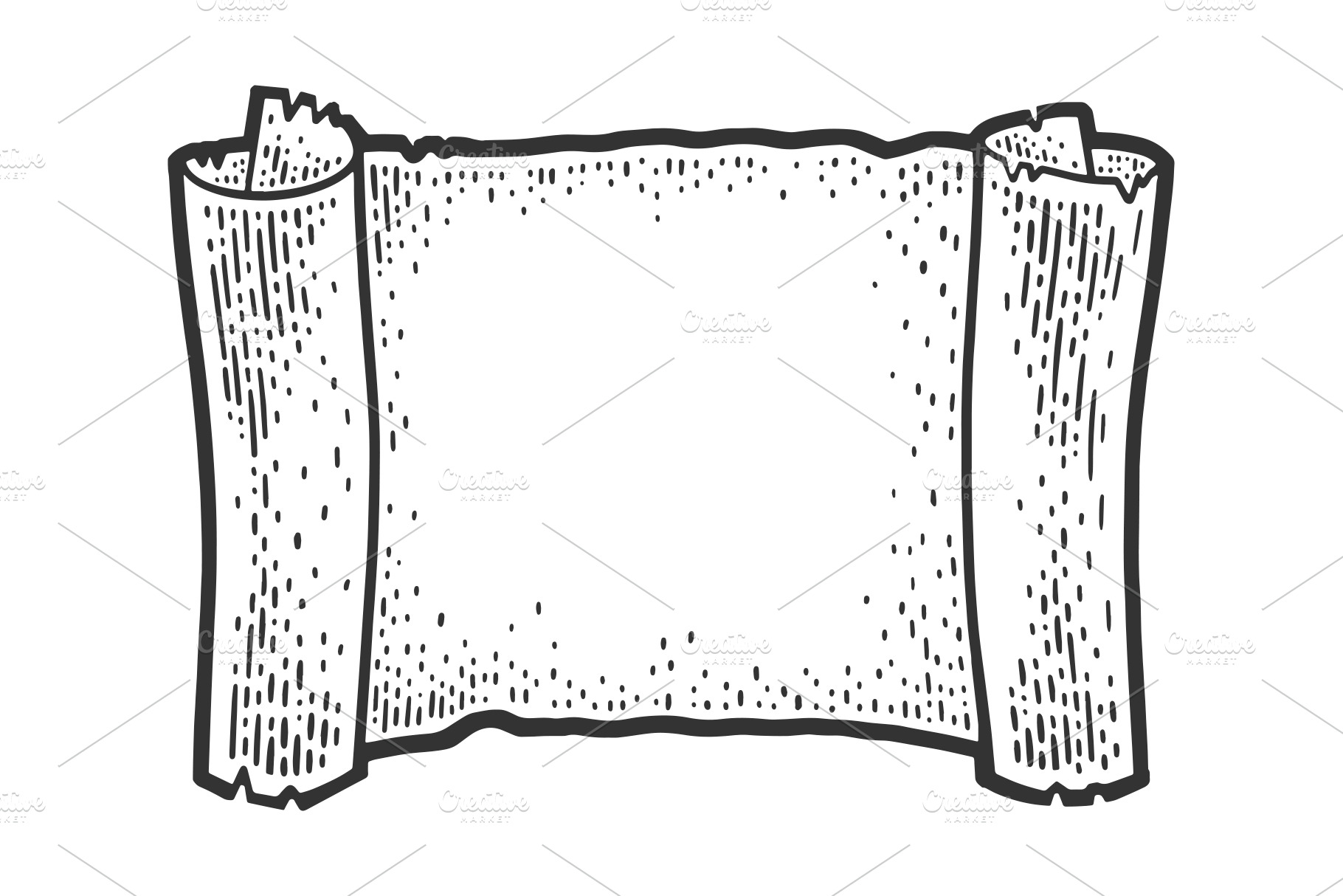 old scroll sketch vector illustration Creative Market