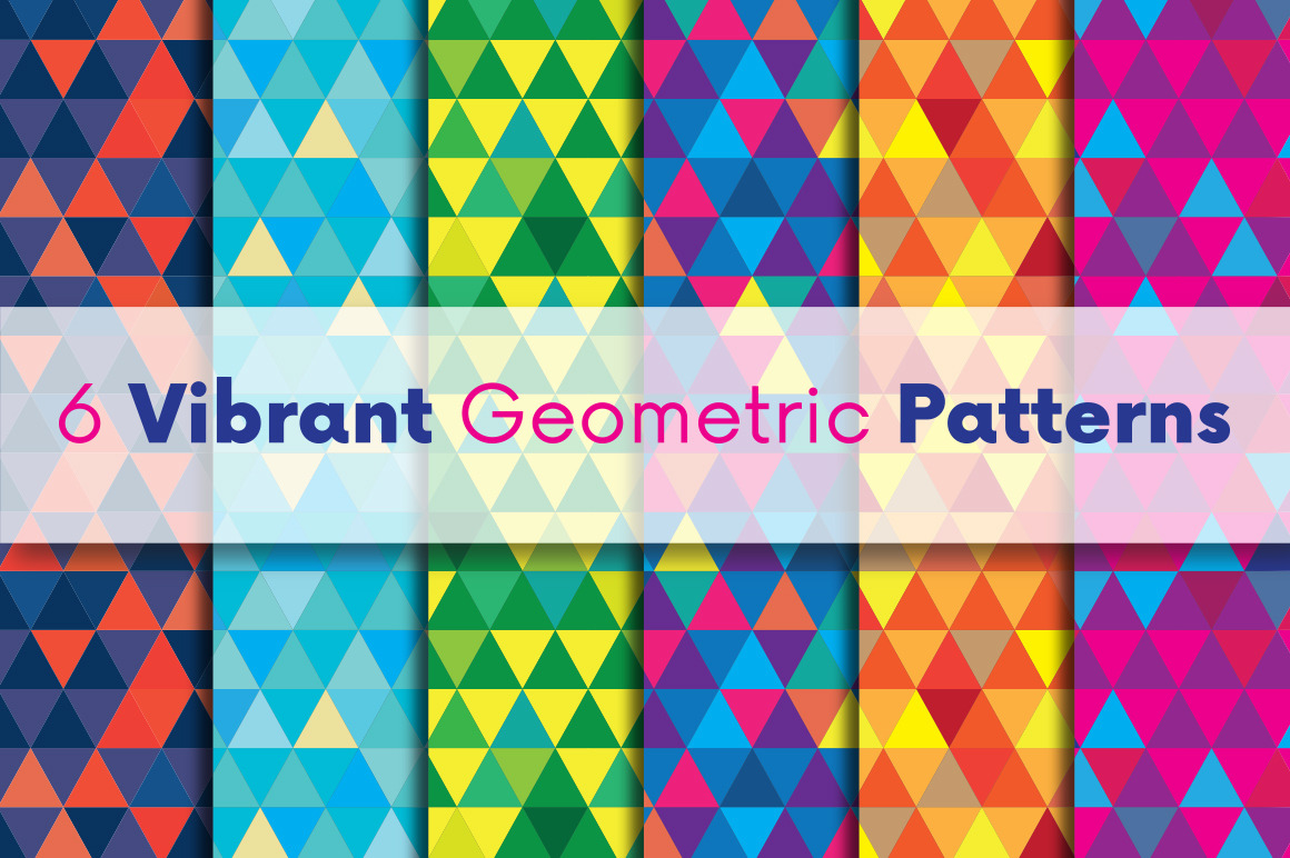 6 Vibrant Geometric Vector Patterns | Graphic Patterns ~ Creative Market