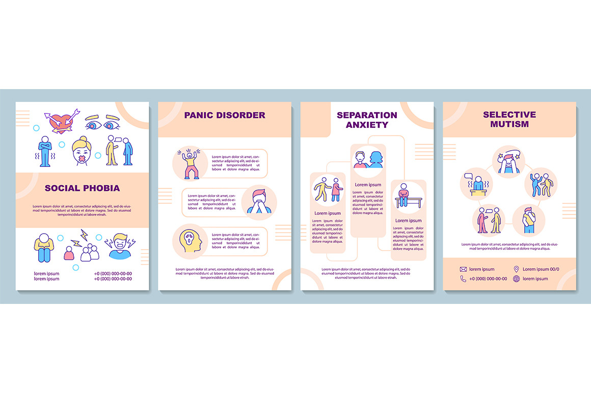 Anxiety types beige brochure | Brochure Templates ~ Creative Market