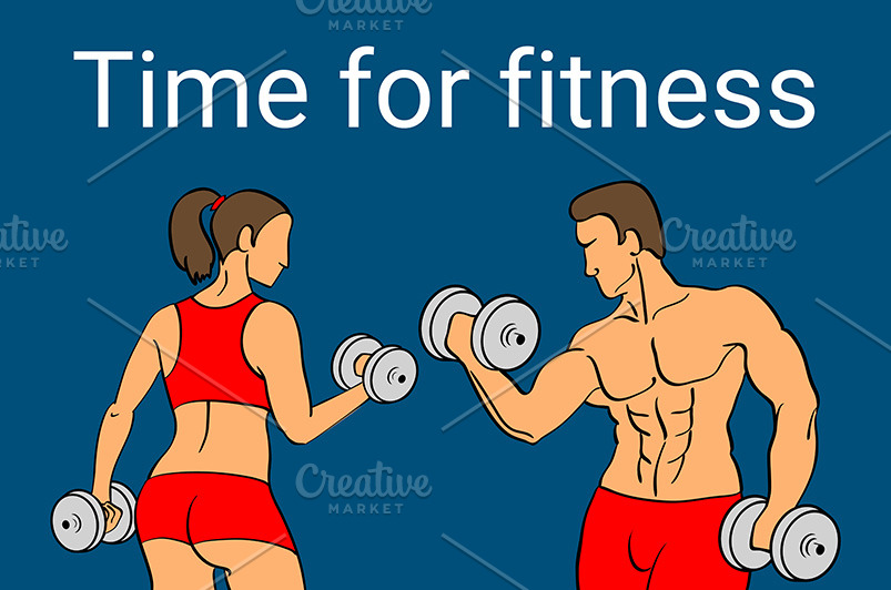 Fitness typographic poster vector | Pre-Designed Illustrator Graphics