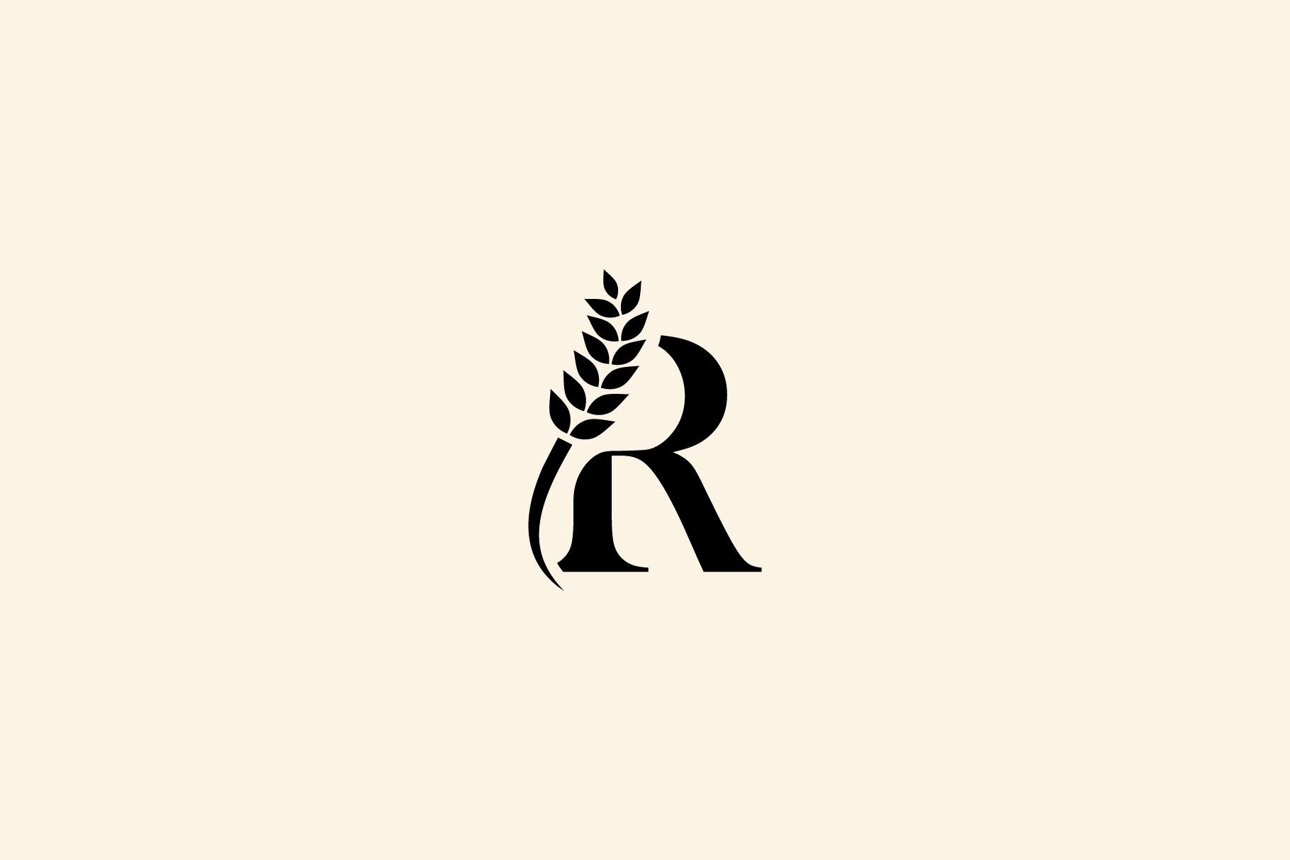 Wheat logo letter R vector | Creative Market