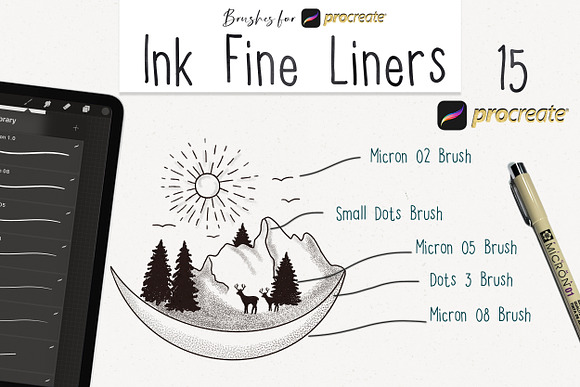 Ink Fine Liners Procreate Brushes