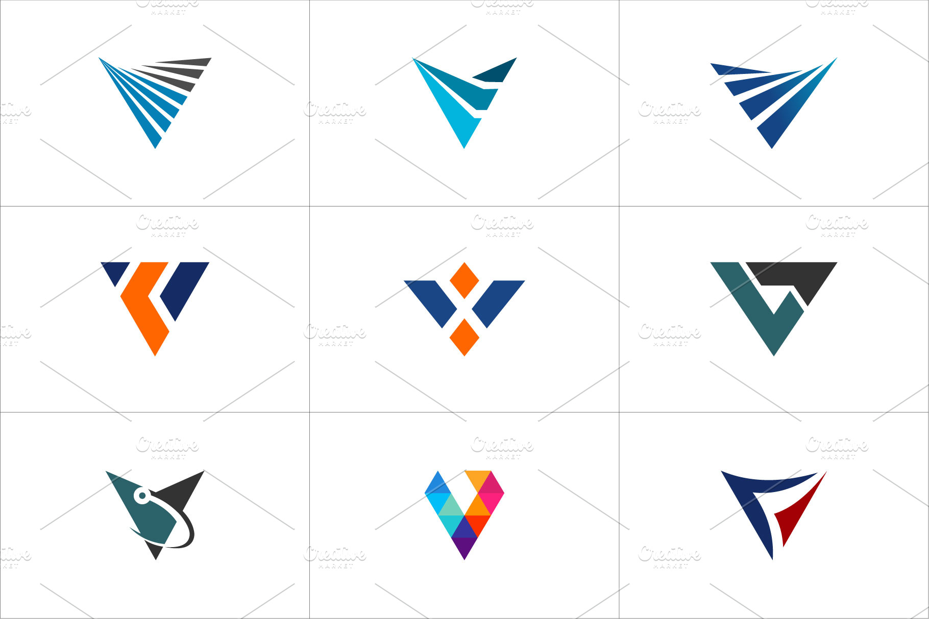 Set of initial letter V logo design template. - MasterBundles