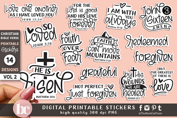 Thanksgiving Bible Verse Printable Stickers for Cricut