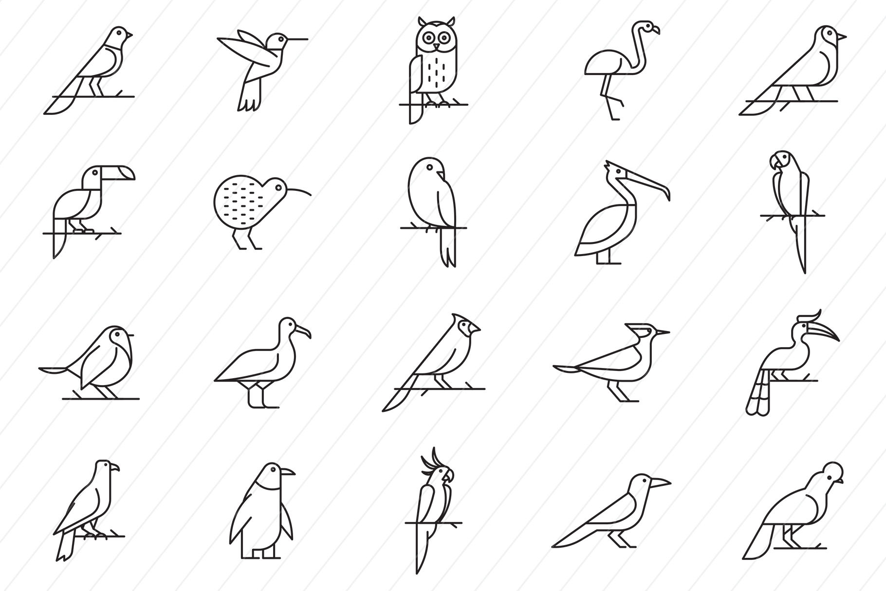 bird-icons-icons-creative-market