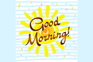 Good morning word written vector | Pre-Designed Illustrator Graphics ...