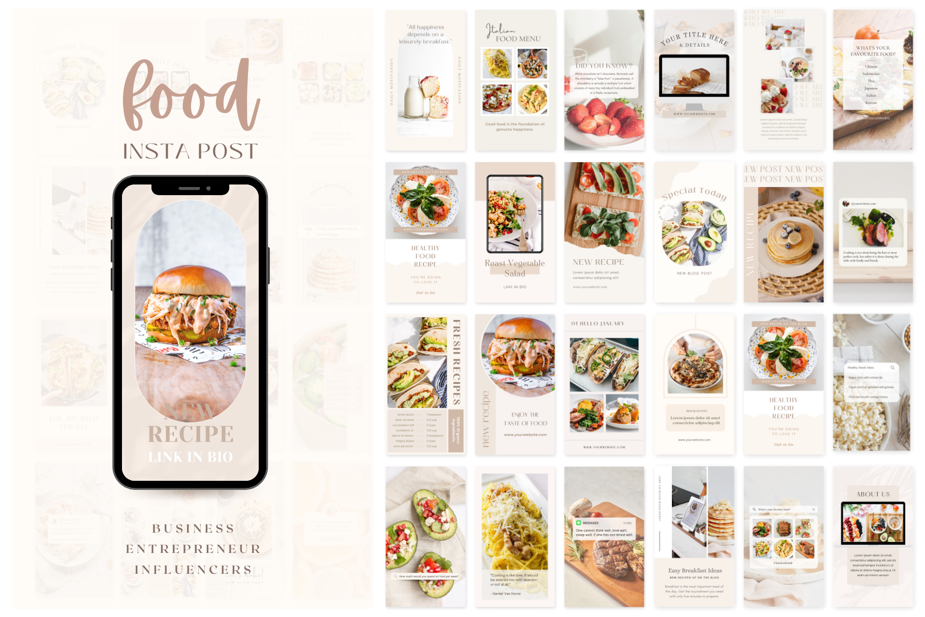 Food Instagram Template CANVA | Social Media Templates ~ Creative Market