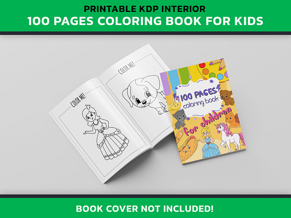 Kids coloring book cover and interior book design for kdp