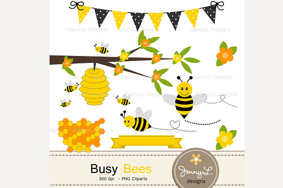 Download Bee Digital Paper And Clipart Custom Designed Graphic Patterns Creative Market