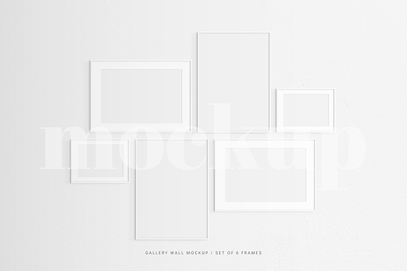 Gallery Wall Frame Mockup, Set Of 6 Frames