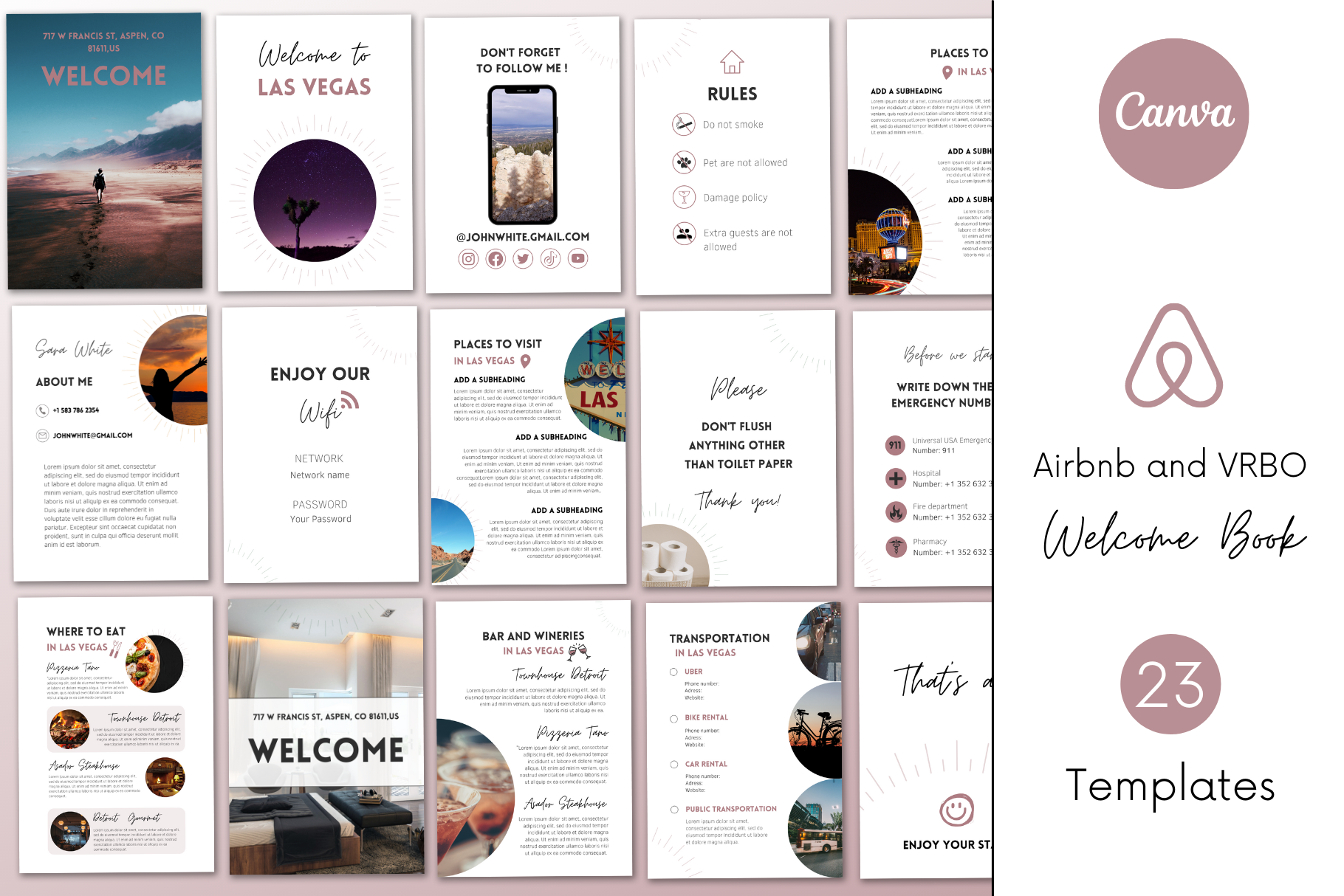 Airbnb Welcome Book Template Pack | Magazine Templates ~ Creative Market