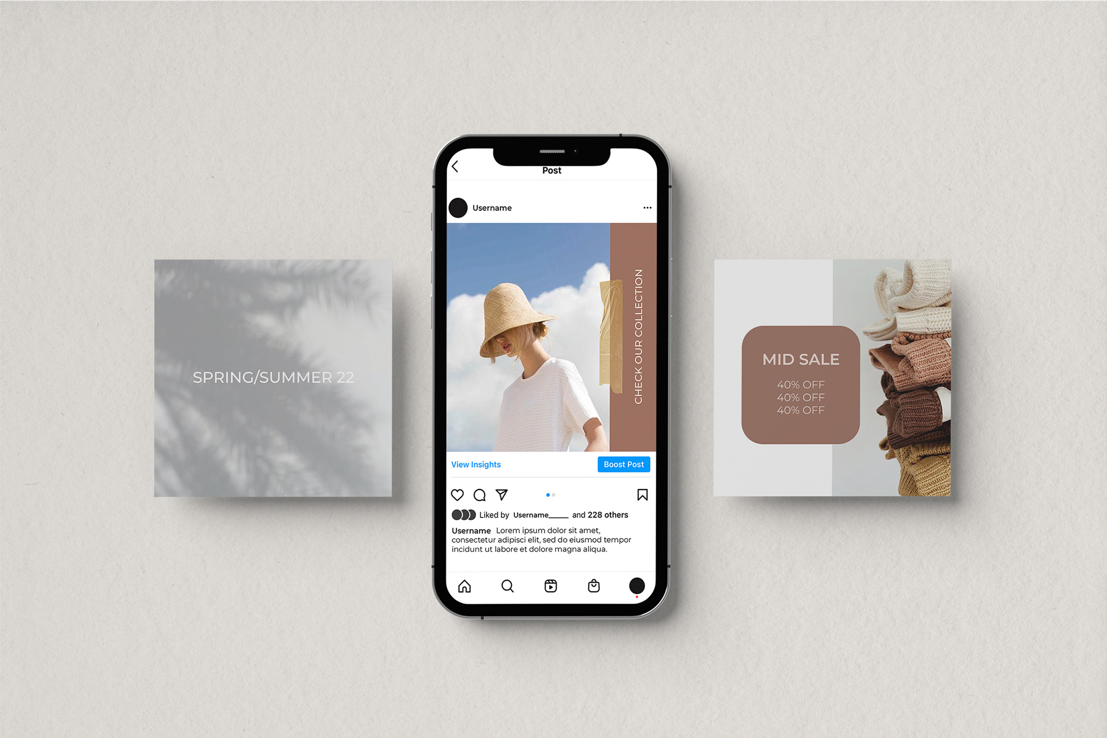 Fashion Instagram Post Template | Illustrator Templates ~ Creative Market