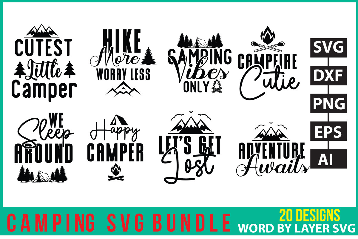 Camping Bucket, Camping Bucket Svg, Camping Bucket Bundle, LED Bucket Svg,  Campfire, Campfire Svg, Campground, Campground Svg, Firepit